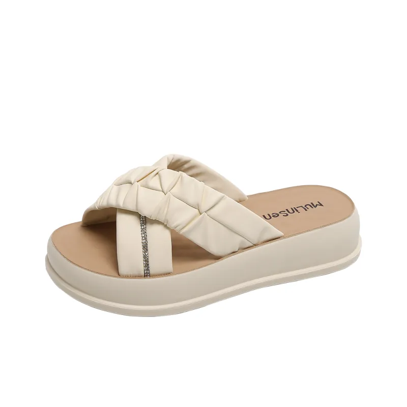 Mulinsen PU Polyurethane Stitching Abrasion Resistant Slide Slippers Women's-0
