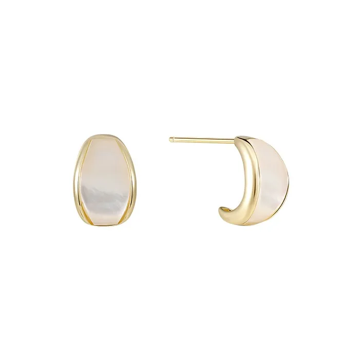 SHINE Shell 14K Gold Plated Earrings Women's-0