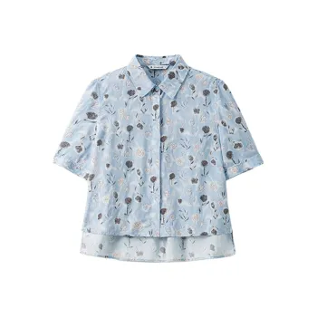 Broadcast Shirts Women's B24 Blue Flower