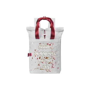 DRACONITE Polyester Backpack Unisex Gray Red Contrast