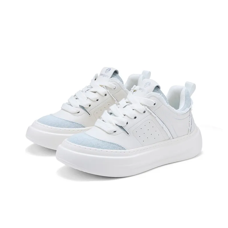 NAVIGARE Low Top Skateboard Shoes Men's White Blue-4