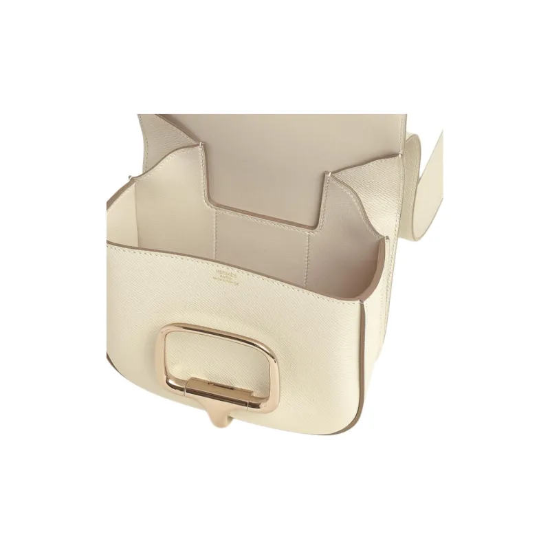 HERMES Della Cavalleria Epsom Calfskin Shoulder Bag Mini Women's I2 Nata Cream White-3