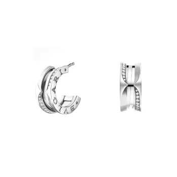 BVLGARI Diamond Earrings Women's Silver
