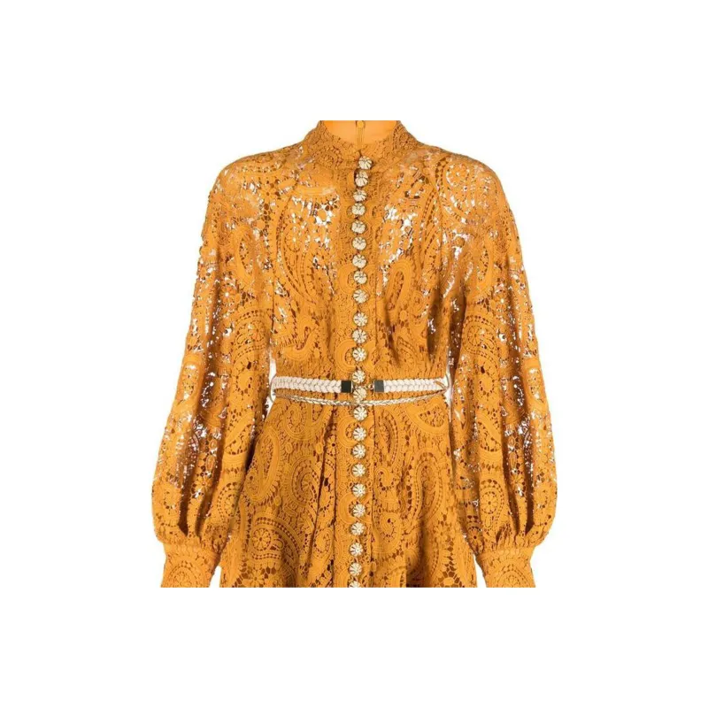 Zimmermann Long Sleeved Dress Women's Yellow-4
