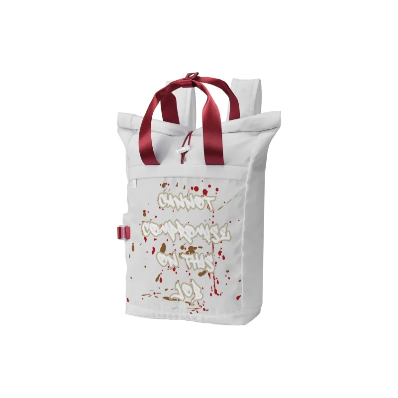 DRACONITE Polyester Backpack Unisex Gray Red Contrast-1