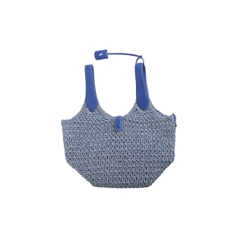 Polo Ralph Lauren Calfskin Tote Bag, Shopping Bag, Handbag Medium Size Women's Blue-1