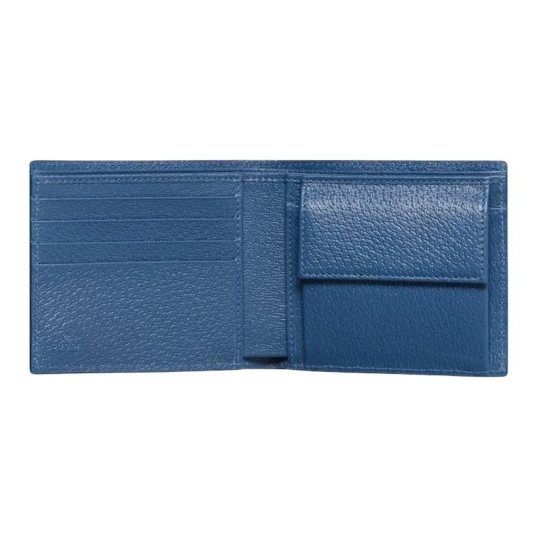 GUCCI GG Supreme Leather Wallet Men's Beige & Dark Brown-3