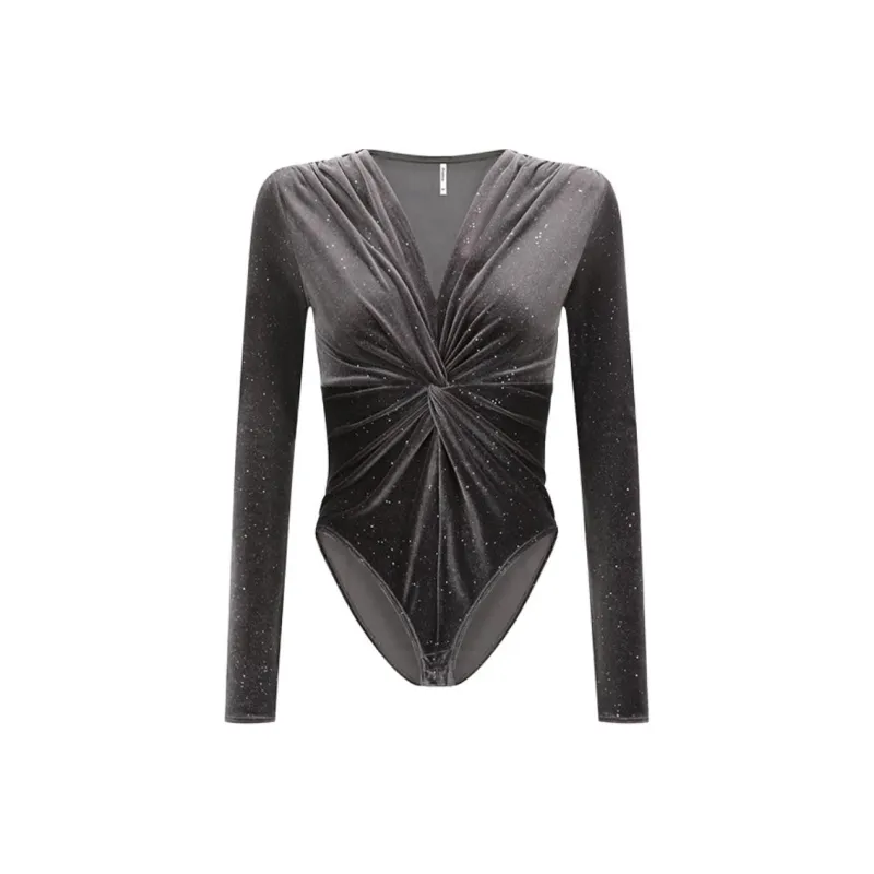 DEEPMOSS Bodysuits Women's Gray Purple-0