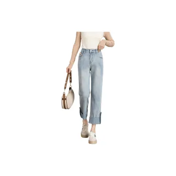 FAWENXIANGZI Jeans Women's Light Blue