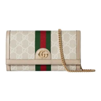 GUCCI Ophidia Supreme Canvas Shoulder Bag, Crossbody Bag, Wallet Women's Beige & White