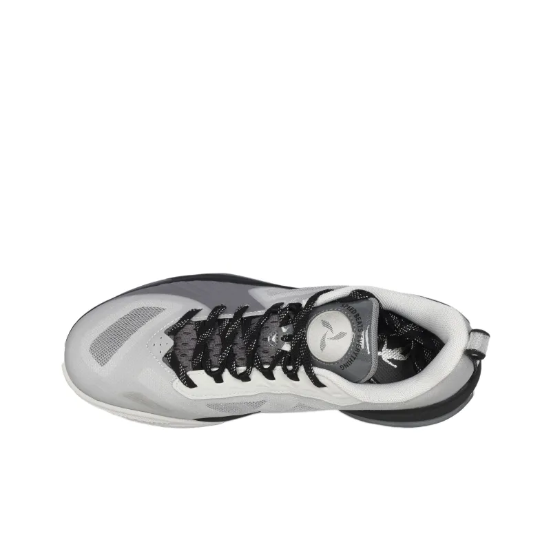 QIAODAN Coverage Support Low Top Basketball Shoes Men's Gray Silver Coal Gray-3