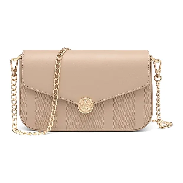 CLEVER& KETCH PU Crossbody Bag, Shoulder Bag Women's Apricot/Black/Red-0