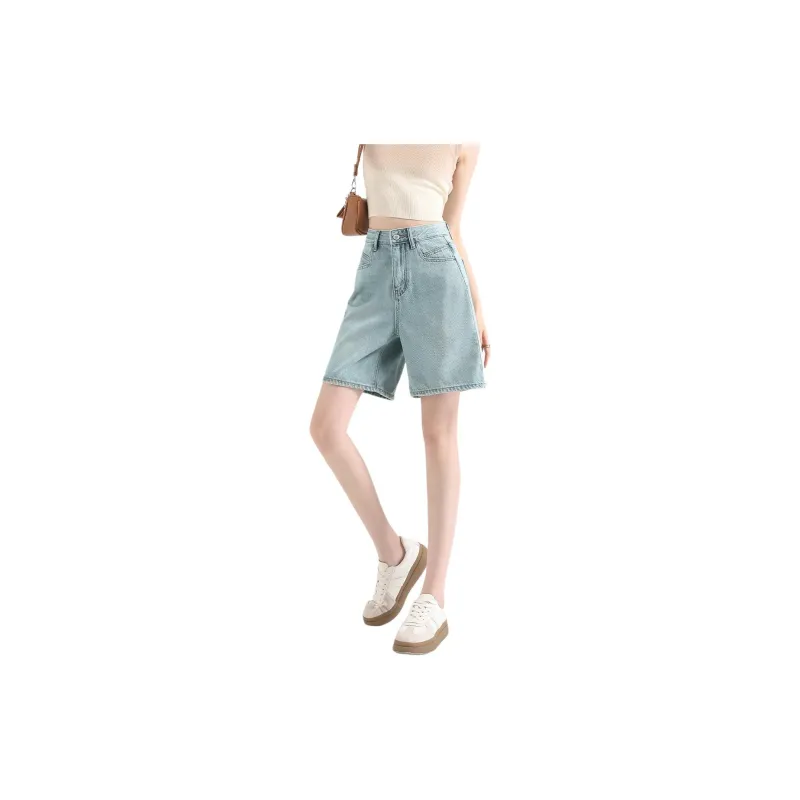 FAWENXIANGZI Denim Shorts Women's-0