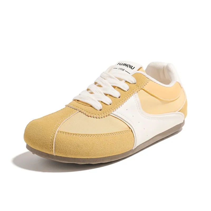 HUANQIU Cushioning Abrasion Resistant Lightweight Low Top Casual Shoes Women's Yellow-1