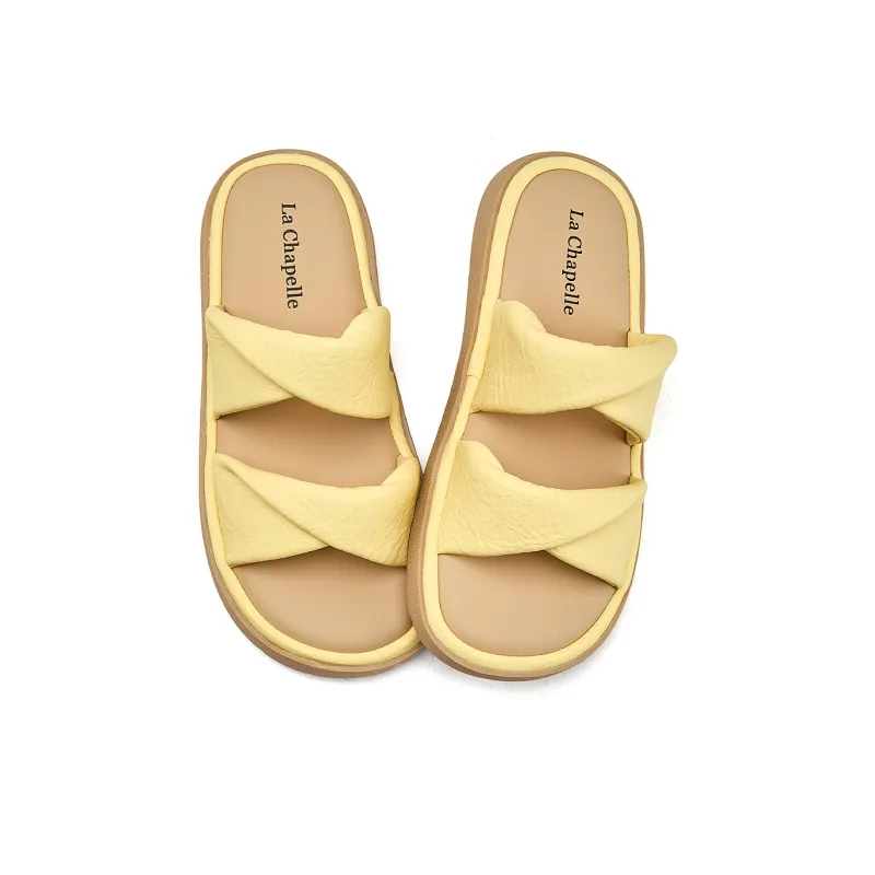 La Chapelle Slip Resistant Abrasion Resistant Slide Slippers Women's Yellow-1