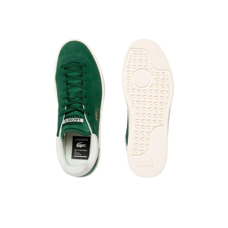 LACOSTE BASESHOT Anti Slip Wear Resistant Low Top Skateboard Shoes Women's Dark Green-4