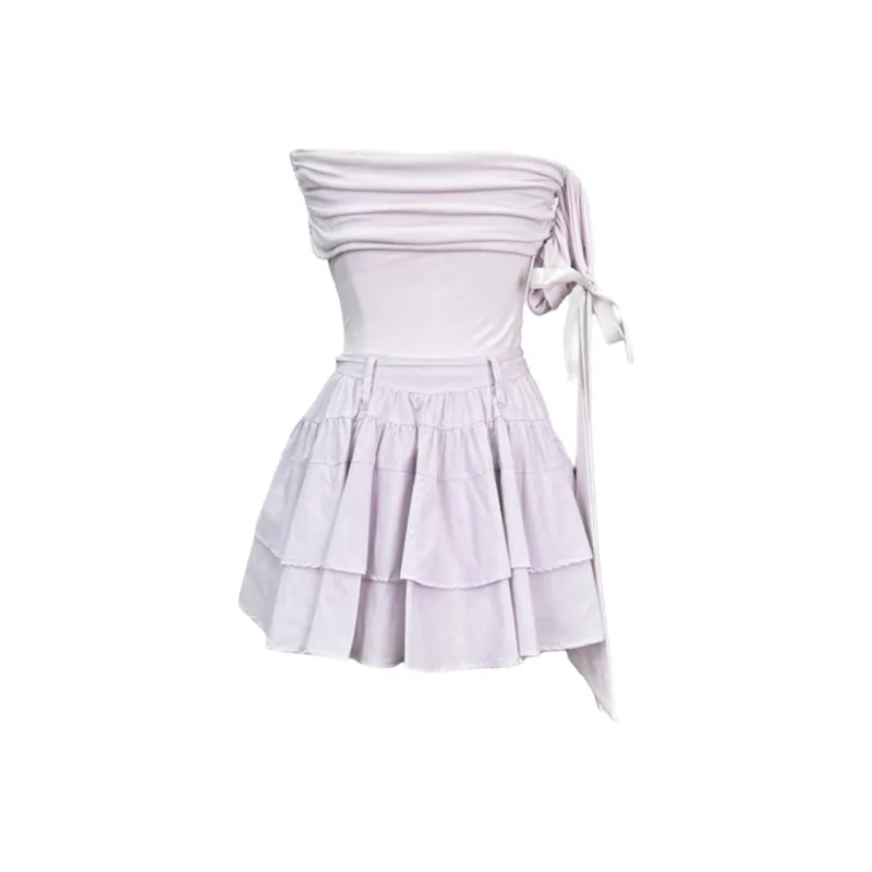 COVER TIME Two Piece Skirt Sets Women's Purple-1
