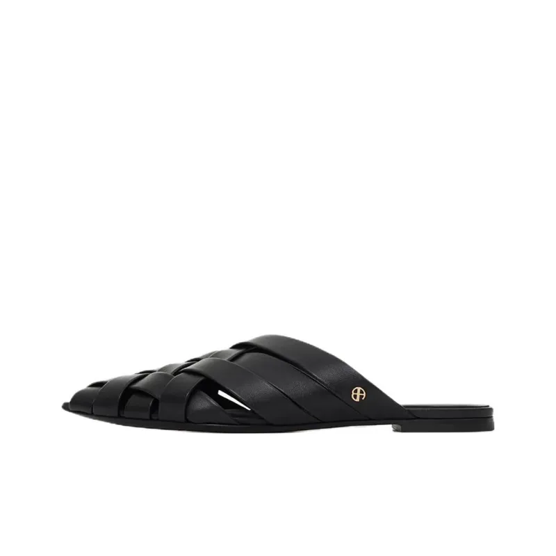 Anine Bing Closed Toe Slippers Women's Black-0