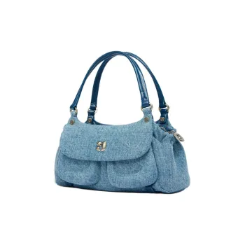 KUNOGIGI Fabric Crossbody One Shoulder Handbag Trumpets Unisex Denim Blue