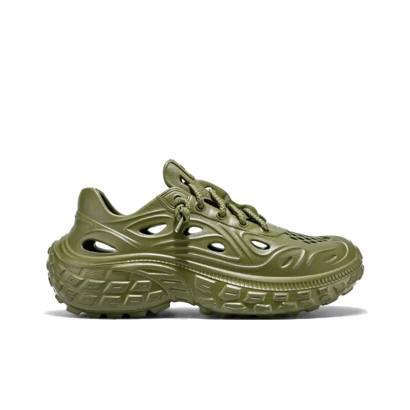 OUBT Lace Up Tire Sandal, Fashion Trend, Cut Out Breathable Clogs Unisex-22