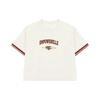 361° T Shirt Women's Cream White/Deep Red