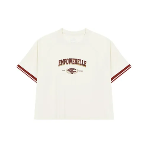 361° T Shirt Women's Cream White/Deep Red
