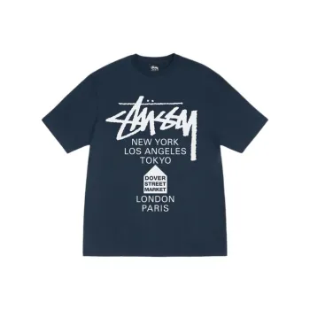 Stussy World Cruise Series T Shirts Unisex Marine Blue