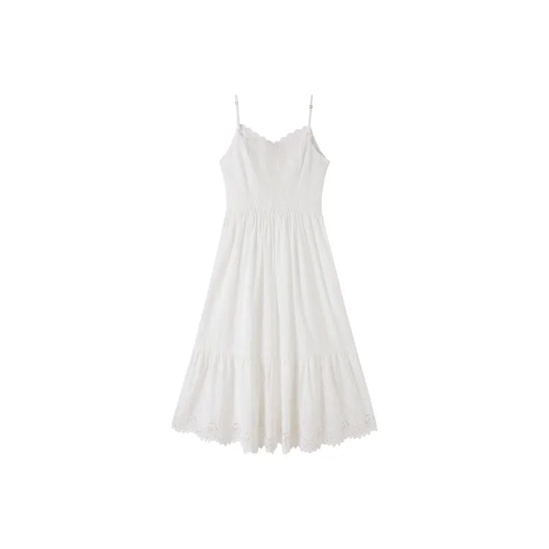 XIANGYING Slip Dresses Women's White-1