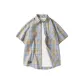 Khaki Blue Plaid