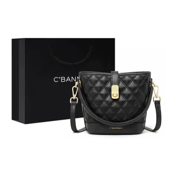 C°BANNER Cow Leather One Shoulder Handbag Trumpets Women's Black/Ecru