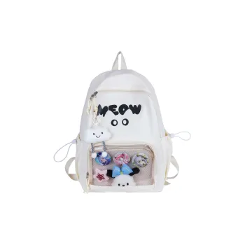 Meow In The Grass Nylon Backpack Unisex Multicolor
