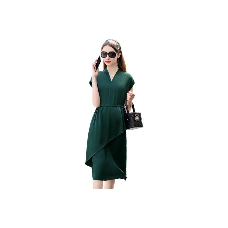 Yi Mengyuan Silk Short Sleeved Dress Women's-4