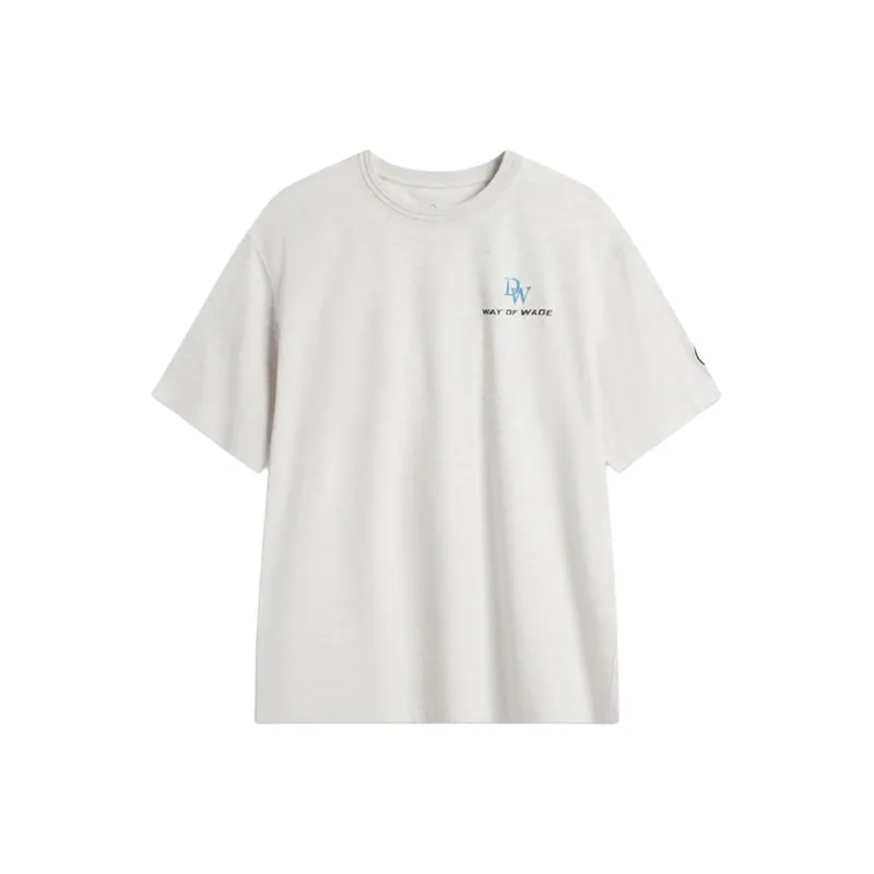 LiNing T Shirt Men's White Gray-0