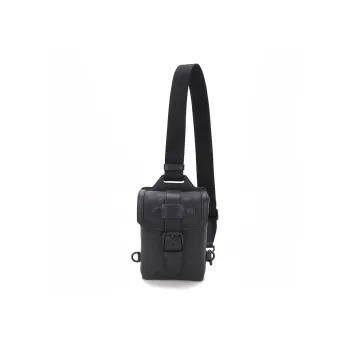 CANUDILO Top Grain Cow Leather Sling Bag Men's Black