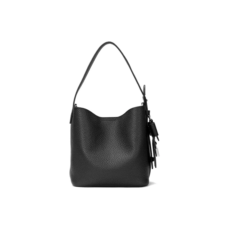 ROBERTA DI CAMERINO Top Grain Cow Leather Bucket Bag Handbag Women's Ecru/Black-13