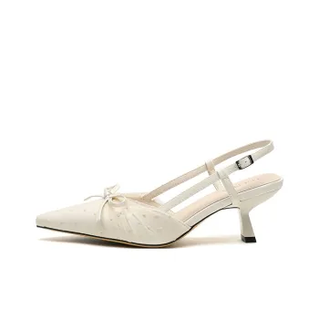 FIVE PLUS Chunky Heel High Heels 6cm Women's Beige
