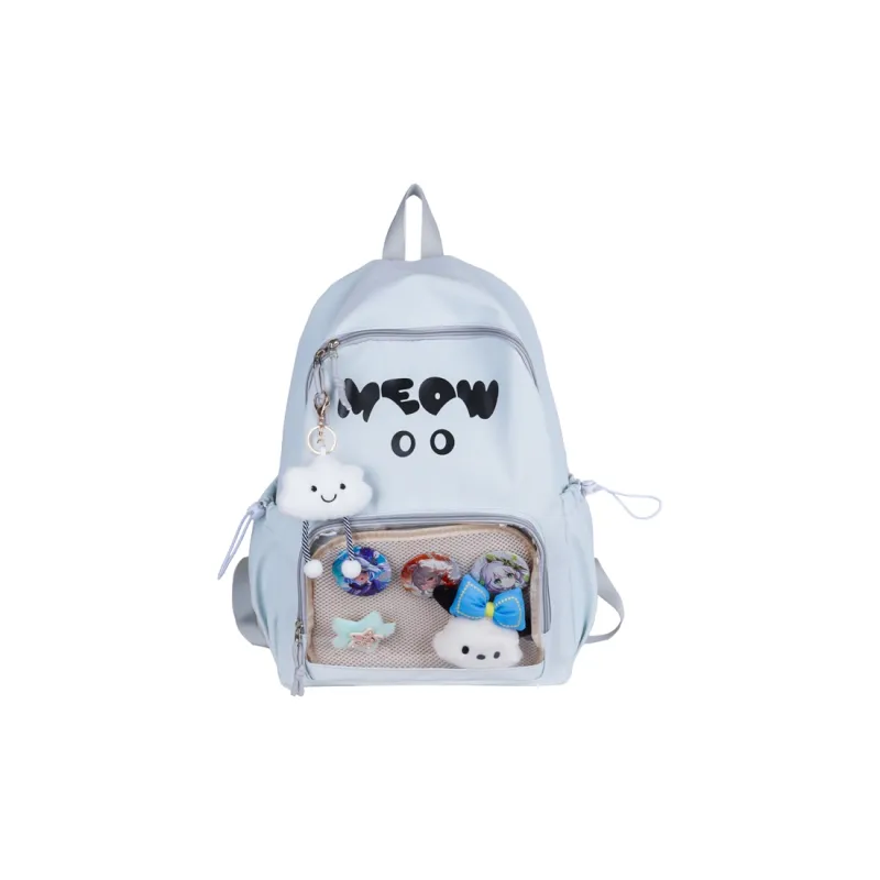 Meow In The Grass Nylon Backpack Unisex Multicolor-14