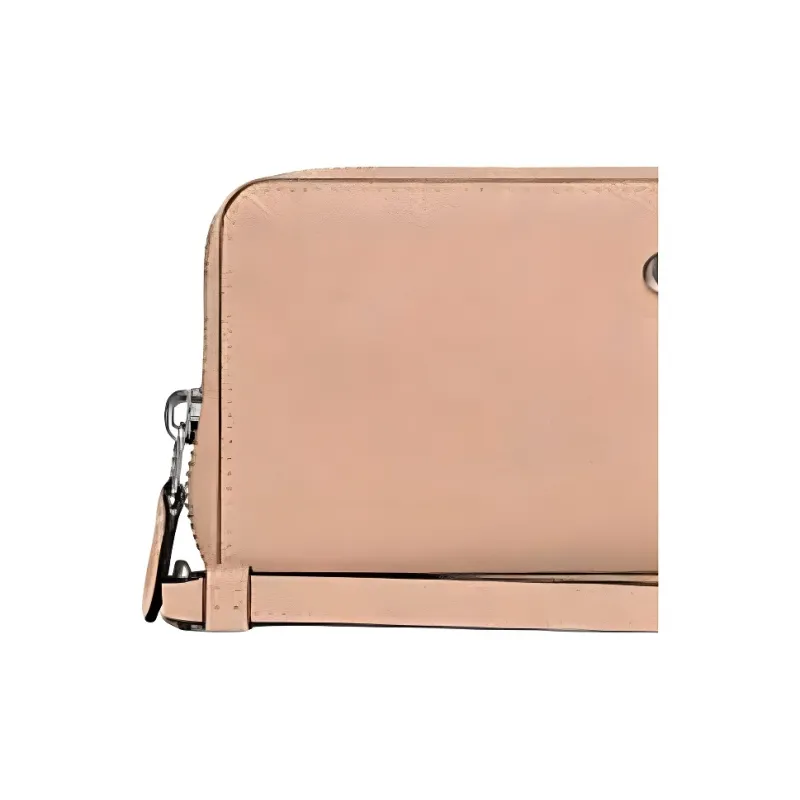 COACH Continental Wallet Leather Wrist Bag Wallet Small Size Women's Milk Tea Beige-2