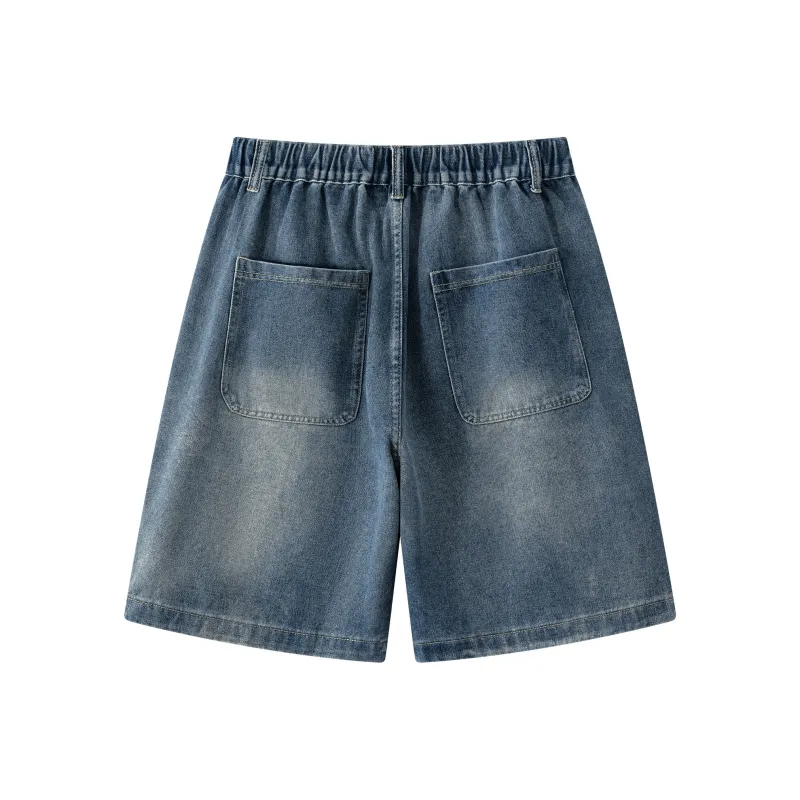 VEIDOORN Denim Shorts Unisex Washed Blue-1