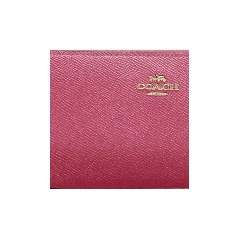 COACH Leather Wallet Trumpets Women's Rose Red-2