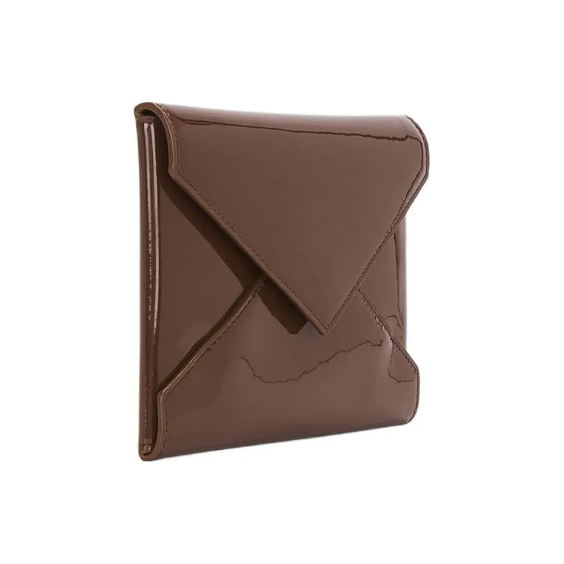 SAINT LAURENT Patent Leather Envelope Bag Passport Holder Women's Ox Blood Red-1