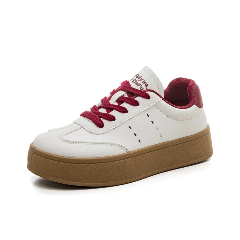 Dafu Leaps Forward Anti Slip Wear Resistant Low Top Skateboard Shoes Women's Red-1