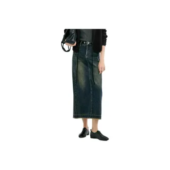TKY SHOP Denim Long Skirt Women's
