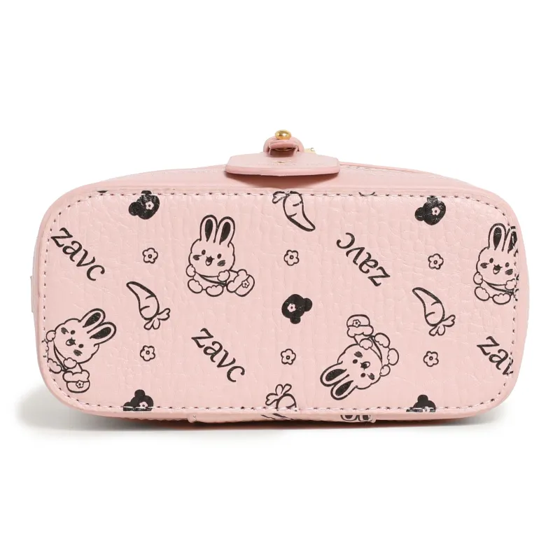 ZAVC PU Box Bag Handbag Women's Brown/Pink/White-8