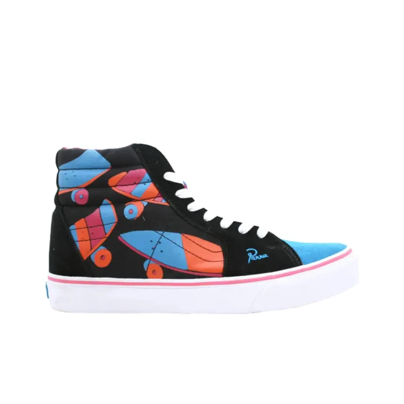 Vans Sk8 Hi Anti Slip Wear Resistant Low Top Skateboard Shoes Unisex Blue Black-1