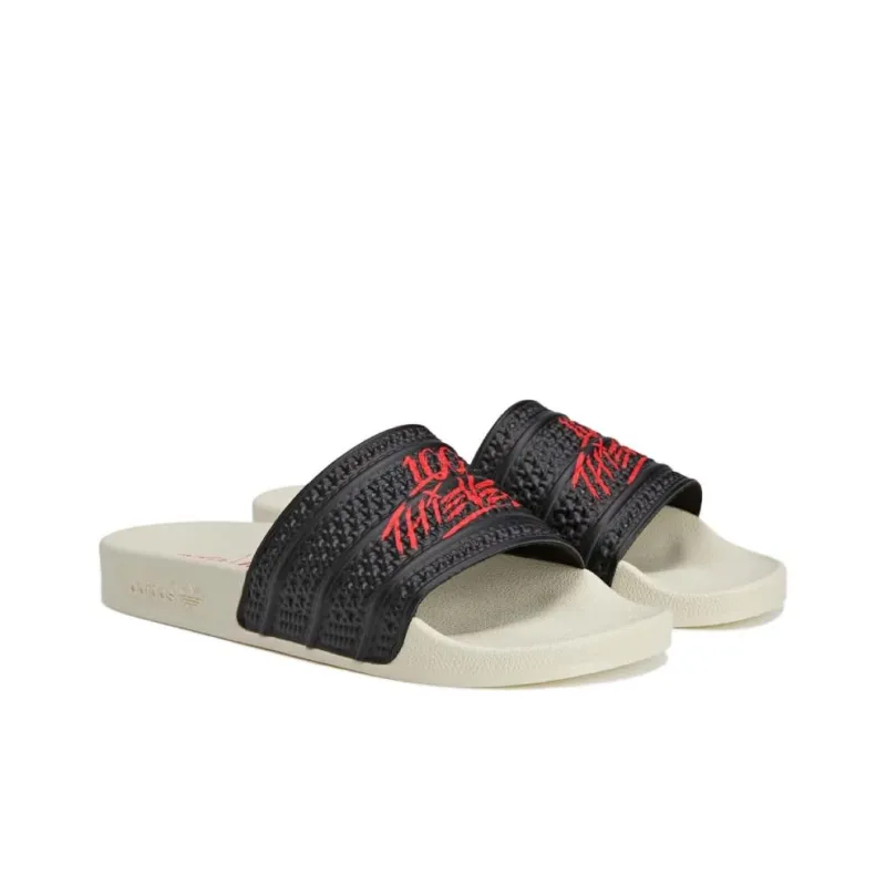 Adidas Originals Adilette Slides 100 Thieves Black Red-2