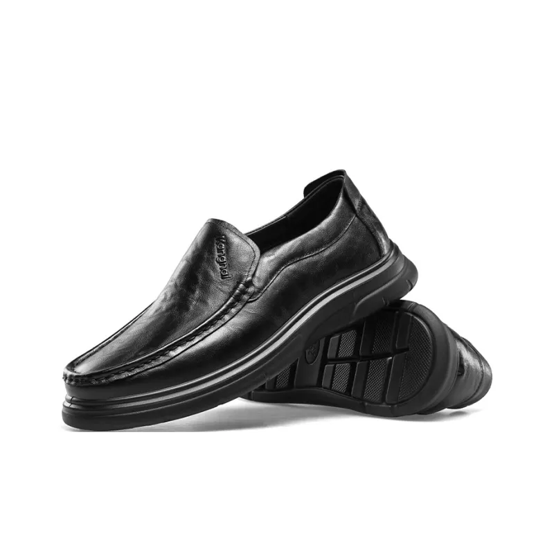 KANGNAI Men's Casual Shoes Men Low Top Black-3