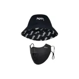 Black All over Print Logo+Black Sun Protection Face Mask