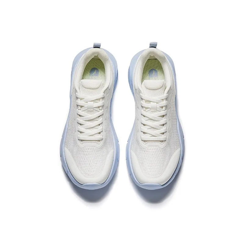 Anta Cushioning And Breathable Low Top Casual Running Shoes Women's White Blue-2