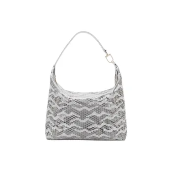 AMANI La Prima Velour With Shinny Cow Leather Shoulder Bag, Crossbody Bag, Handbag Tubas Women's Gray